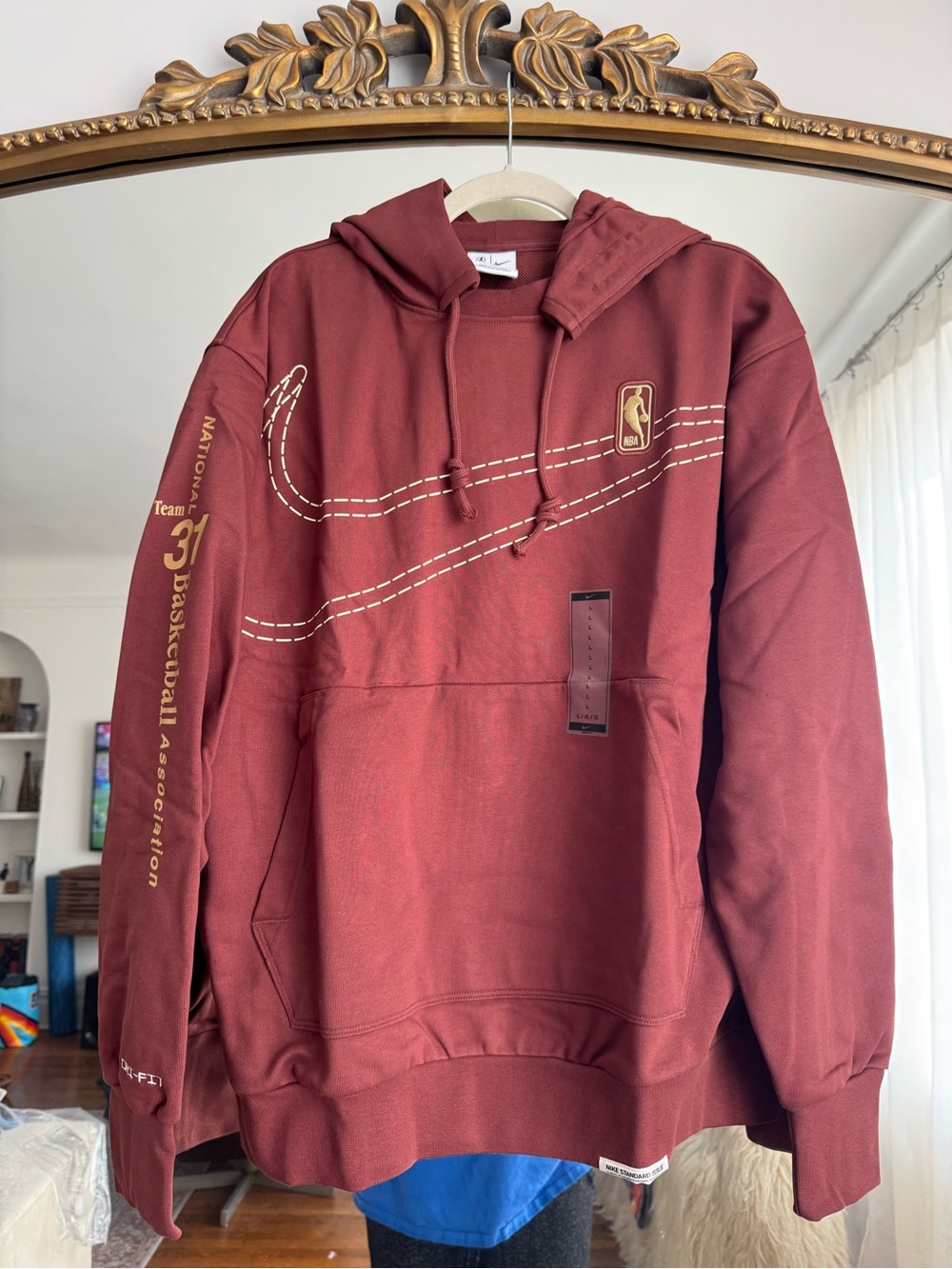 Nike Men's Maroon NBA Pullover Hoodie